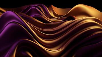 Exceptional Establishment with Wave Shinning Gold and Purple Point Silk Surface. Creative resource, photo