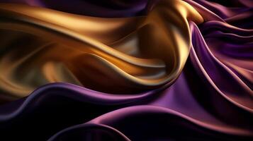 Remarkable Foundation with Wave Shinning Gold and Purple Point Silk Surface. Creative resource, photo