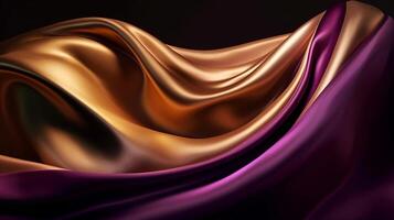 Uncommon Establishment with Wave Shinning Gold and Purple Point Silk Surface. Creative resource, photo