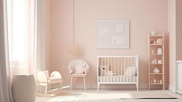 Appear day energize nursery room in scandinavian shape. Creative resource, photo