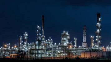 Oil refinery plant from industry zone, Oil and gas petrochemical mechanical. Creative resource, photo