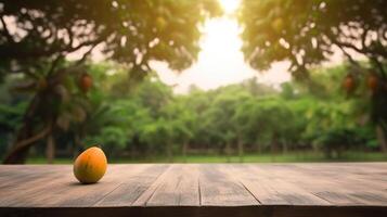 Cleanse wooden table specific of time as of late mango tree establishment. Creative resource, photo