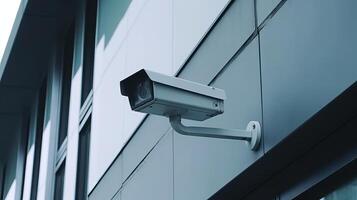 Security camera on advanced building. Able understanding cameras. Creative resource, photo