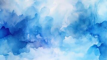 Curiously Watercolor shades cloudy and defocused Cloudy Blue Sky Foundation. Illustration, photo