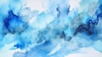 Curiously Watercolor shades cloudy and defocused Cloudy Blue Sky Foundation. Illustration, photo