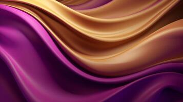 Hypothetical Establishment with Wave Shinning Gold and Purple Point Silk Surface. photo