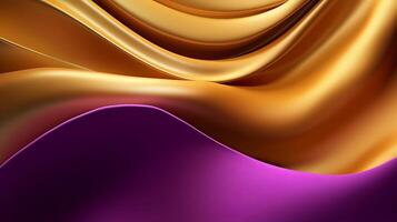 Theoretical Establishment with Wave Shinning Gold and Purple Point Silk Surface. photo