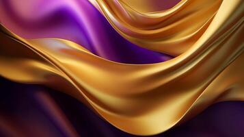 Theoretical Establishment with Wave Shinning Gold and Purple Point Silk Surface. photo