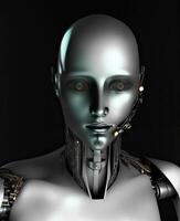 Android robot Internet technology concept. . Data science, Electronic mind. photo