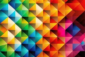 Abstract rainbow colored geometric background, with lots of copy space. Rainbow of colorful blocks abstract background. abstract geometric mosaic rainbow. photo