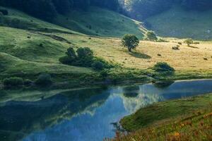 Scenic mountains view photo