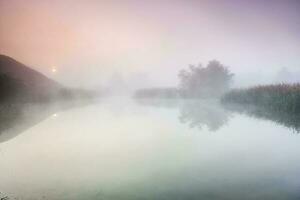 View of a foggy lake photo