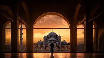 mezquita antecedentes. ilustración ai generativo foto