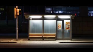 A bus stop mockup. Illustration photo