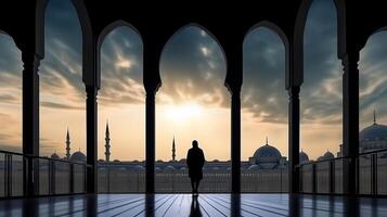 Mosque background. Illustration photo