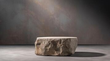 Rock stone podium background. Illustration photo