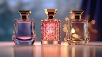 Luxury perfume bottles. Illustration photo