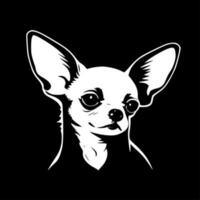 chihuahua - negro y blanco aislado icono - vector ilustración