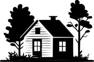 Cottage, Minimalist and Simple Silhouette - Vector illustration