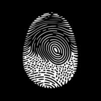 Fingerprint - Black and White Isolated Icon - Vector illustration