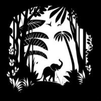 Jungle, Black and White Vector illustration