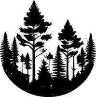 bosque sencillo - minimalista y plano logo - vector ilustración