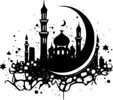 Ramadan - Black and White Isolated Icon - Vector illustration