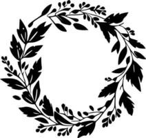 Wreath, Black and White Vector illustration