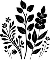 Floral, Black and White Vector illustration