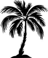 palma - negro y blanco aislado icono - vector ilustración