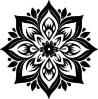 mandala - negro y blanco aislado icono - vector ilustración