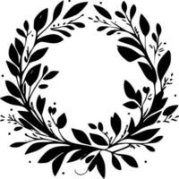 Wreath, Black and White Vector illustration
