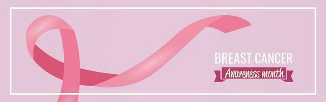 poster breast cancer awareness month with ribbon vector