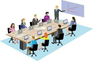 Corporate Business Meeting and brainstorming - Vector