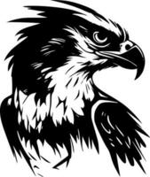águila pescadora - negro y blanco aislado icono - vector ilustración