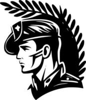 Military - Black and White Isolated Icon - Vector illustration