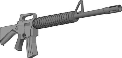 Pistola de fusil militar, ilustración, vector sobre fondo blanco.