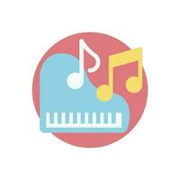 icono de musica plana vector