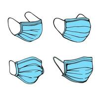 set of medical masks. vector illustration