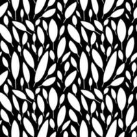 Black and white feathers pattern vector