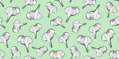 Seamless pattern of garlic vector