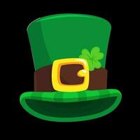 Green St. Patrick's Day hat with four-leaf clover isolated on white background vector