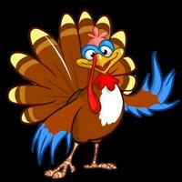 Thanksgiving happy turkey bird. Vector illustration