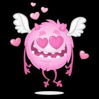 Cartoon funny monster in love. St Valentines Day vector