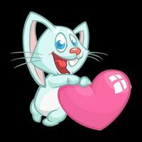 gracioso linda conejito con corazón amor vector dibujos animados. ilustración lata ser usado como impresión o tarjeta para S t san valentin día