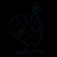 Cartoon illustration of a happy cute thanksgiving turkey. Vector illustration isolated. Design for Thanksgiving Day