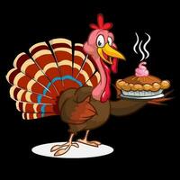 Cartoon turkey character. Thanksgiving clipart vector