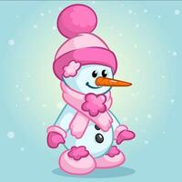 Cartoon snowman. Christmas snowman  illustration vector