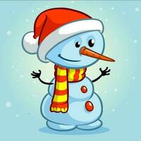 Cartoon snowman. Christmas snowman  illustration vector