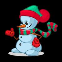 Cartoon snowman. Christmas snowman  illustration vector